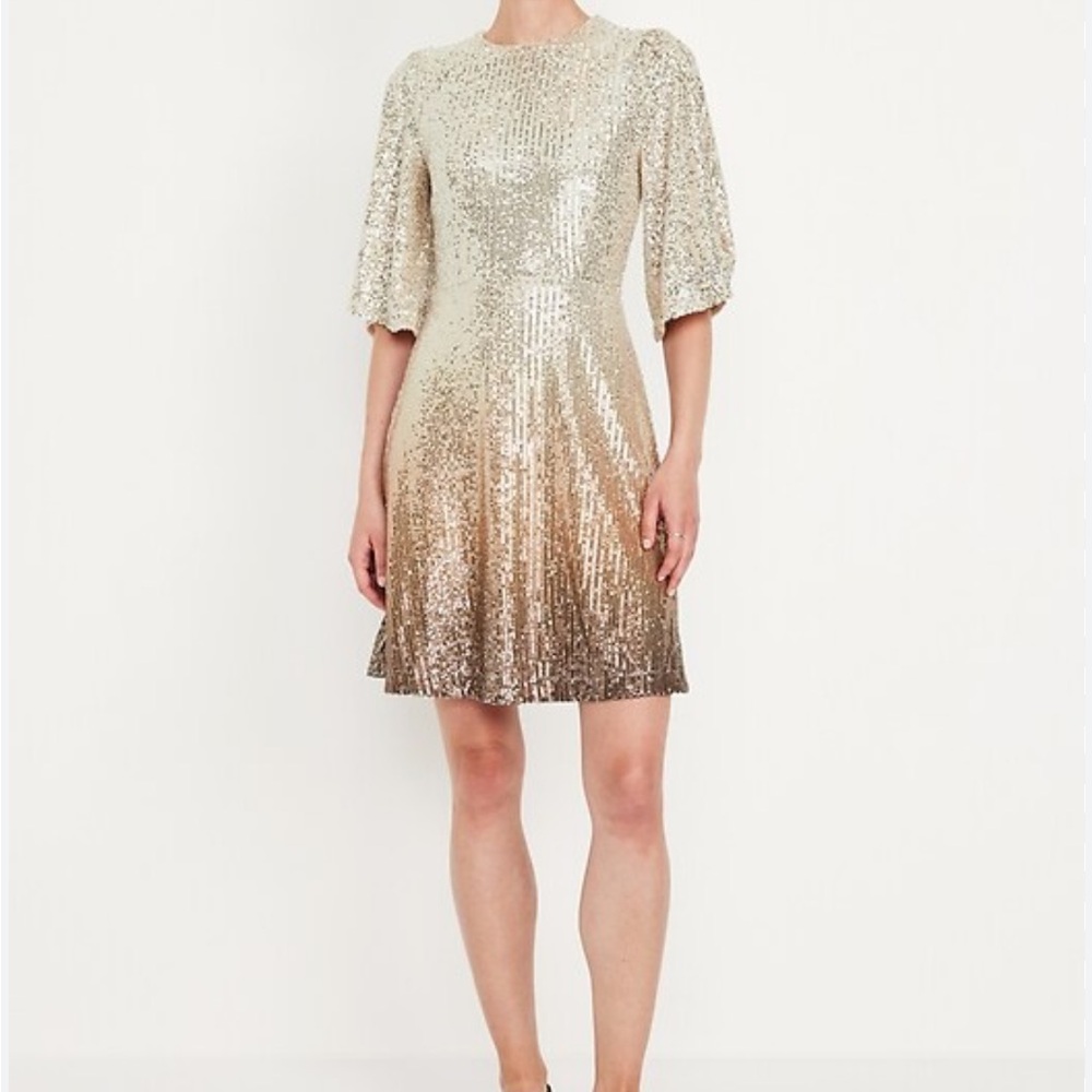 Old Navy Sequin Mini Warm Ombré Dress M